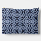 Blauw geometrisch patroon retro stijl etui (Voorkant)