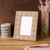 Blauw geometrisch patroon retro stijl gegraveerde lijstjes (Links)