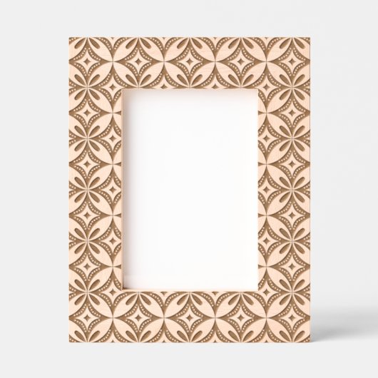 Blauw geometrisch patroon retro stijl gegraveerde lijstjes (Voorkant)
