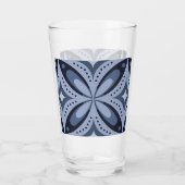 Blauw geometrisch patroon retro stijl glas (Achterkant)