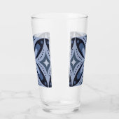 Blauw geometrisch patroon retro stijl glas (Links)
