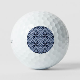 Blauw geometrisch patroon retro stijl golfballen