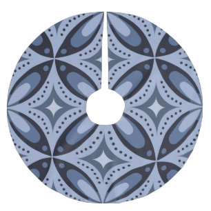 Blauw geometrisch patroon retro stijl kerstboom rok
