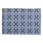 Blauw geometrisch patroon retro stijl kussensloop (Achterkant)