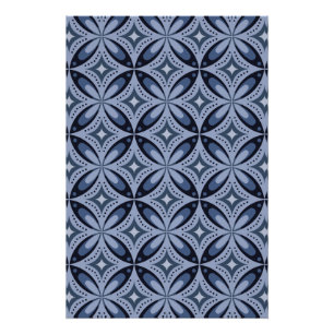 Blauw geometrisch patroon retro stijl perfect poster
