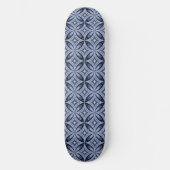 Blauw geometrisch patroon retro stijl persoonlijk skateboard (Voorkant)