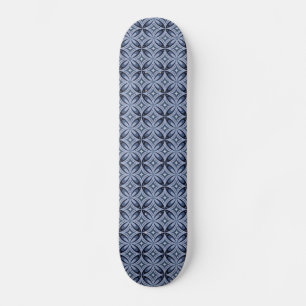 Blauw geometrisch patroon retro stijl persoonlijk skateboard