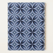 Blauw geometrisch patroon retro stijl planner (Achterkant)