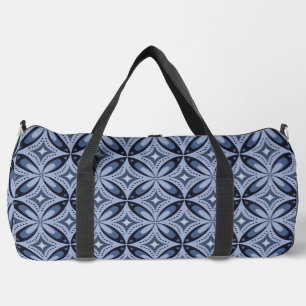 Blauw geometrisch patroon retro stijl plunjezak
