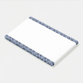 Blauw geometrisch patroon retro stijl post-it® notes (Schuin)