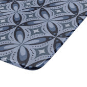 Blauw geometrisch patroon retro stijl snijplank (Hoek)