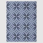 Blauw geometrisch patroon retro stijl tissuepapier (Voorkant)