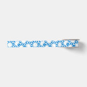Blauw geometrisch patroon satijnen lint (Voorkant)