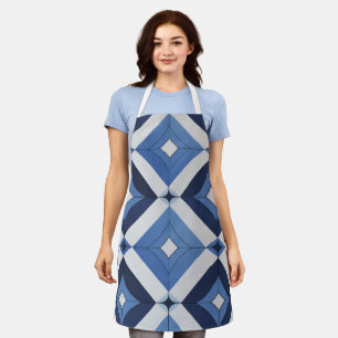 Blauw Geometrisch Patroon Schort