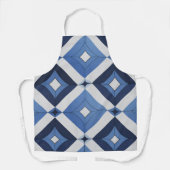Blauw Geometrisch Patroon Schort (Voorkant)