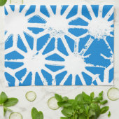 Blauw geometrisch patroon theedoek (Gevouwen)