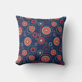 Blauw geometrisch patroon throw kussen