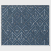 Blauw Geometrisch Patroon Verpakkend Document Cadeaupapier (Vlak)