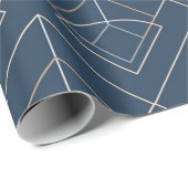 Blauw Geometrisch Patroon Verpakkend Document Cadeaupapier (Rol Hoek)