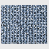 Blauw Geometrisch Patroon Verpakkend Document Cadeaupapier (Vlak)