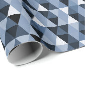 Blauw Geometrisch Patroon Verpakkend Document Cadeaupapier (Rol Hoek)