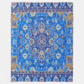 Blauw geometrisch Perzisch Turks midden eeuw patro Fleece Deken (Voorkant)