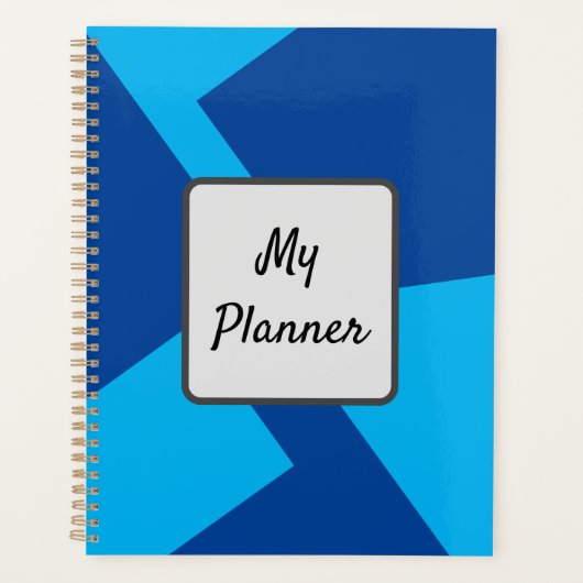 Blauw geometrisch planner (Voorkant)
