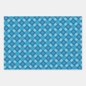 Blauw geometrisch quiltblokpatroon inpakpapier vel (Voorkant 3)