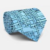 Blauw geometrisch Stropdas (Opgerold)