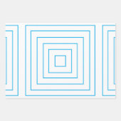 Blauw geometrisch vierkant patroon inpakpapier vel (Voorkant)