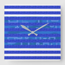 Blauw Geometrisch Vierkante Klok