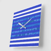 Blauw Geometrisch Vierkante Klok (Hoek)