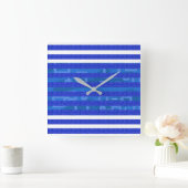 Blauw Geometrisch Vierkante Klok (Huis)