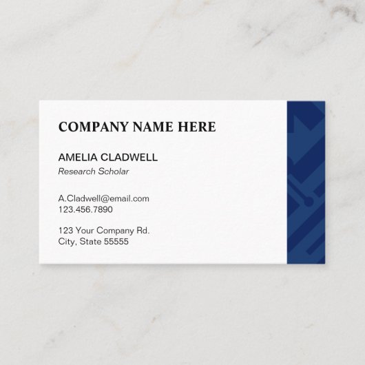 Blauw geometrisch visitekaartje (Voorkant)