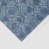 Blauw Geometrisch Weefseldocument Tissuepapier (Detail)