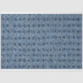 Blauw Geometrisch Weefseldocument Tissuepapier (Voorkant)