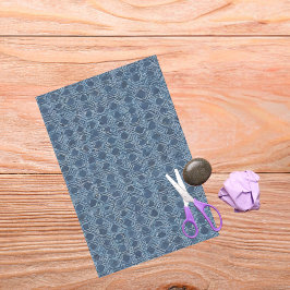 Blauw Geometrisch Weefseldocument Tissuepapier