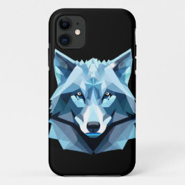 Blauw Geometrisch Wolfhoofd Case-Mate iPhone Case