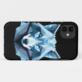 Blauw Geometrisch Wolfhoofd Case-Mate iPhone Case (Achterkant (horizontaal))
