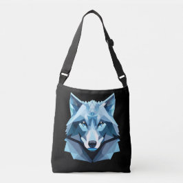 Blauw Geometrisch Wolfhoofd Crossbody Tas