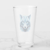 Blauw Geometrisch Wolfhoofd Glas (Achterkant)