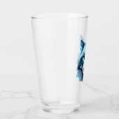 Blauw Geometrisch Wolfhoofd Glas (Rechts)