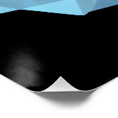 Blauw Geometrisch Wolfhoofd Perfect Poster (Hoek)