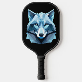 Blauw Geometrisch Wolfhoofd Pickleball Paddle