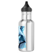 Blauw Geometrisch Wolfhoofd Waterfles (Rechts)