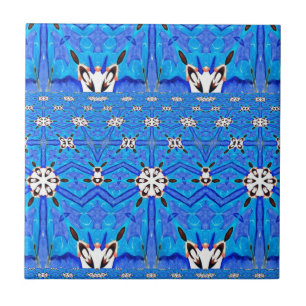 blauw geometrische rastermatrix tegel tegeltje