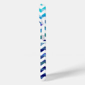blauw gepatterde chevron Case-Mate iPhone case (Achterkant / Links)