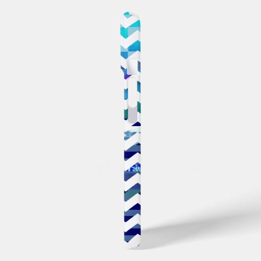 blauw gepatterde chevron Case-Mate iPhone case (Achterkant / Links)