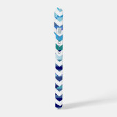 blauw gepatterde chevron iPhone 15 case (Linkerkant)