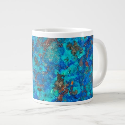 Blauw gepatterde Shattuckite Grote Koffiekop (Voorkant rechts)
